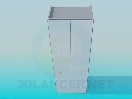 3d model Cajonera con cajones en la parte inferior - vista previa