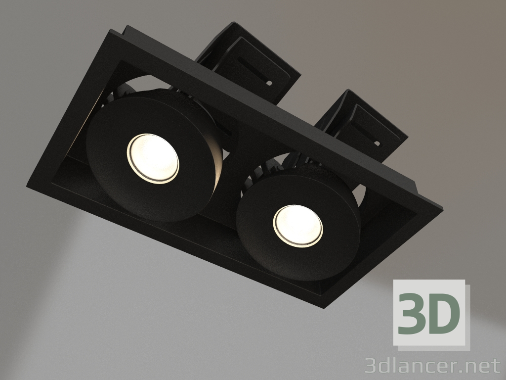 modello 3D Lampada CL-SIMPLE-S148x80-2x9W Warm3000 (BK, 45 gradi) - anteprima