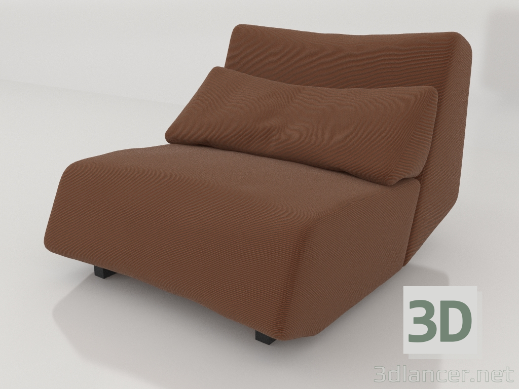 3D Modell Sofamodul S mit niedriger Rückenlehne - Vorschau