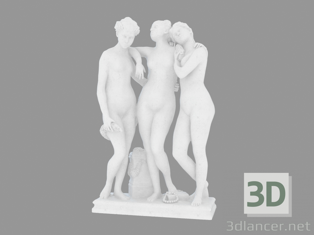 Modelo 3d Escultura em mármore The Three Graces (1) - preview