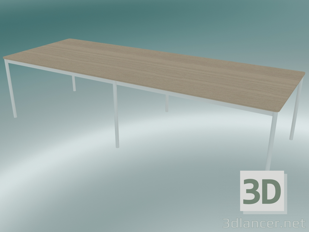 3d model Mesa rectangular Base 300x110 cm (Roble, Blanco) - vista previa