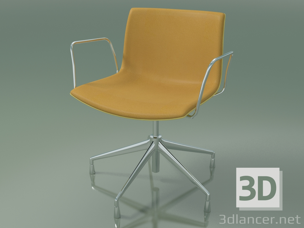 3d model Chair 2046 (5 legs, with armrests, chrome, with front trim, polypropylene PO00415) - preview