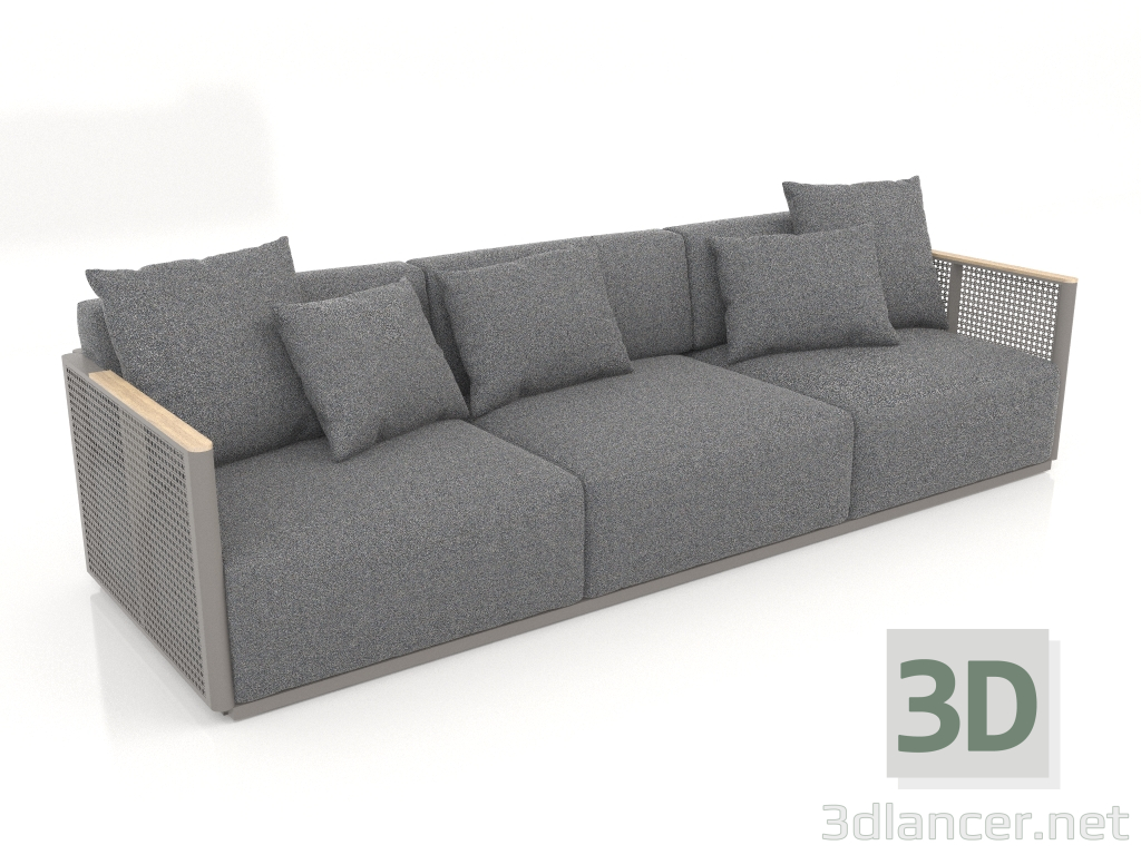 modèle 3D Canapé 3 places (Gris quartz) - preview