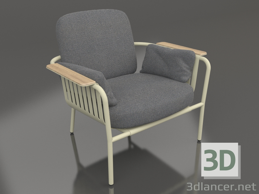 3d model Armchair (Gold) - preview