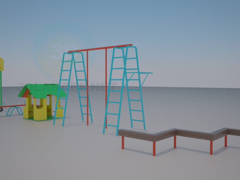 3D Modell Spielplatz - Vorschau