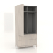 modèle 3D Armoire FARGO 1050x600x2200 mm (chêne blanchi, 2 portes, 4 tiroirs, ouverte) - preview