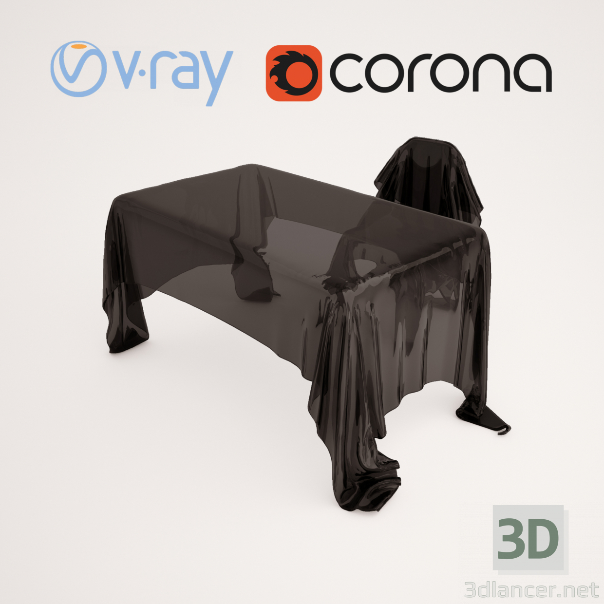 3d Illusion side table model buy - render