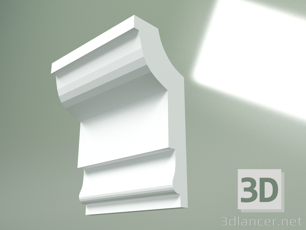 modello 3D Cornicione in gesso (zoccolo a soffitto) KT378 - anteprima