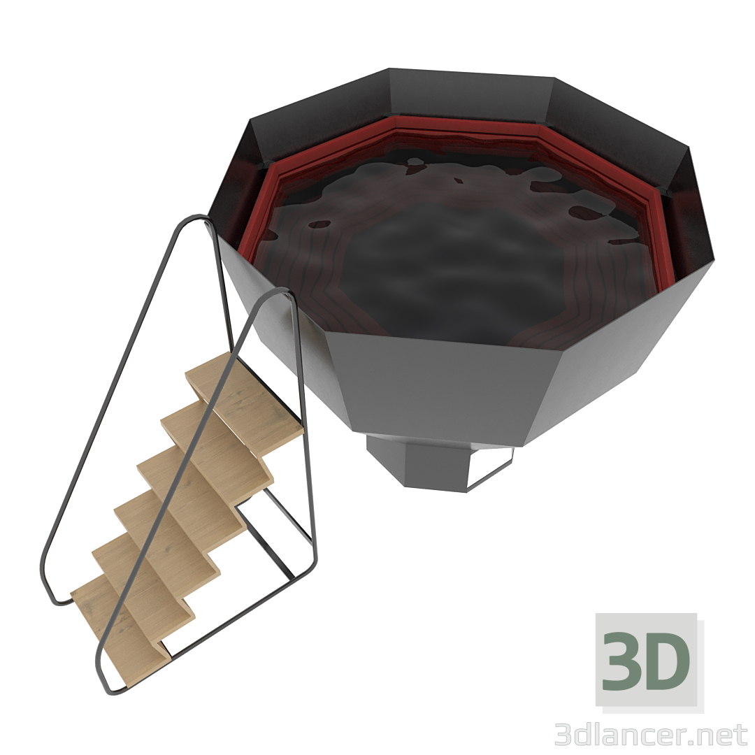 3d Банный чан модель купить - ракурс