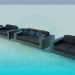 3D Modell Couch, Sofa und Sessel set - Vorschau