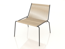 Lounge chair Noel (Black base, Nature Flag Halyard)