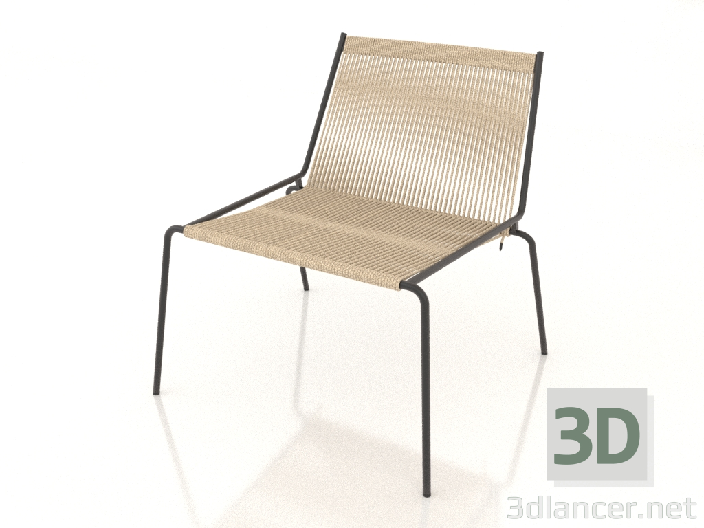 3D Modell Loungesessel Noel (Schwarze Basis, Nature Flag Halyard) - Vorschau