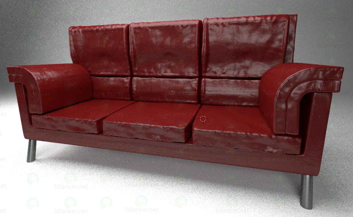 Sofa de cuero 3D modelo Compro - render