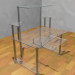 3d model Computer table. Glass, metal - preview