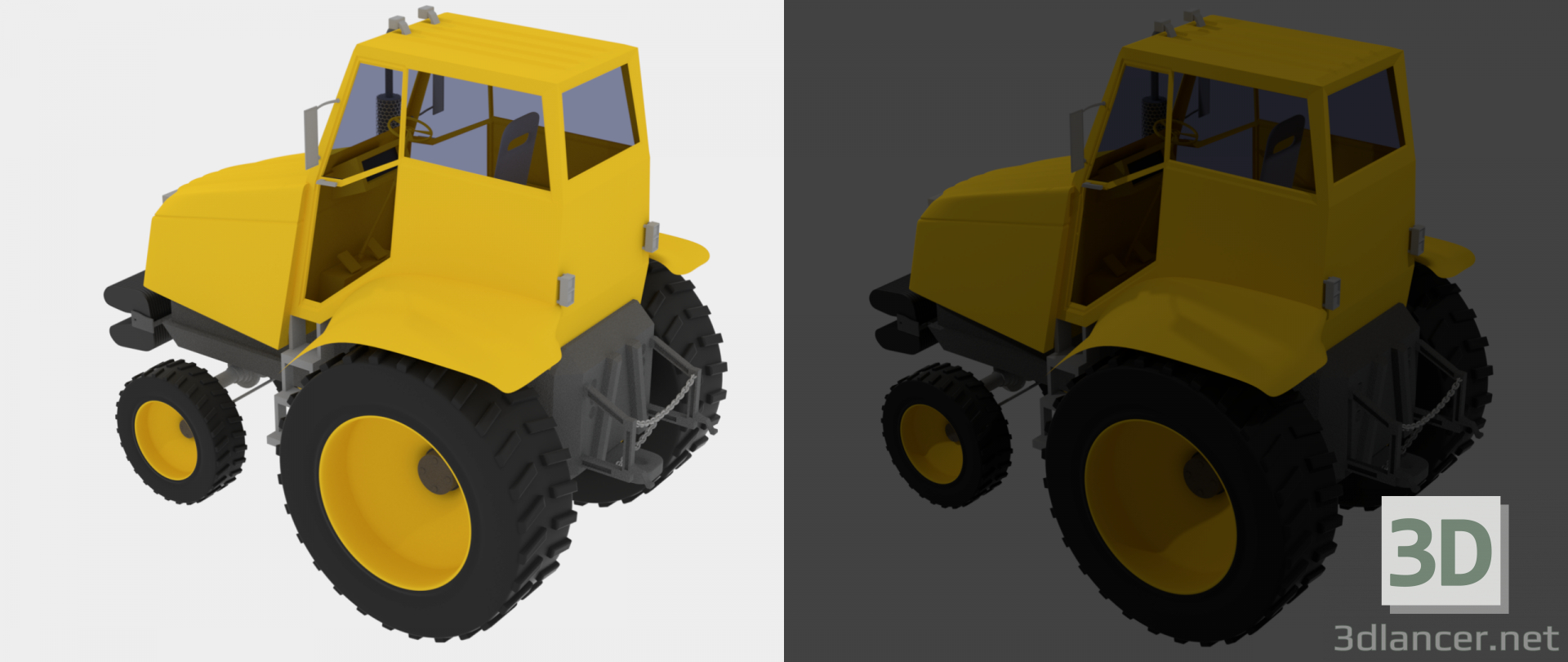 modèle 3D Tracteur - preview