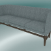 modello 3D Divano triplo Mayor (AJ5, H 82cm, 62x200cm, Rovere oliato affumicato, Hallingdal - 130) - anteprima