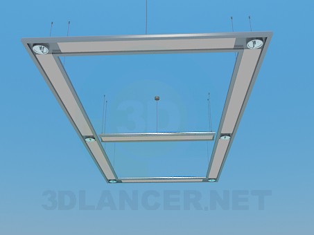 modello 3D 6 lampadine lampada a sospensione - anteprima