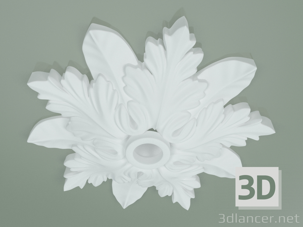 modello 3D Rosetta con ornamento RW034 - anteprima