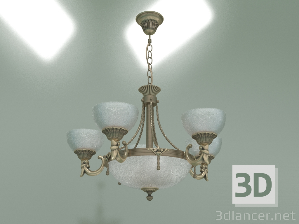 modello 3D Lampadario a sospensione 60006-8 (bronzo antico) - anteprima