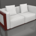 3D Modell Doppelsofa (Weinrot) - Vorschau