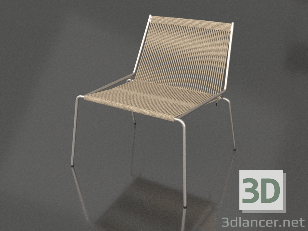 modèle 3D Chaise longue Noel (Piètement acier, Drisse Drapeau Nature) - preview