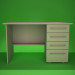 3d model Desk with drawers - preview