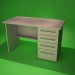 3d model Desk with drawers - preview