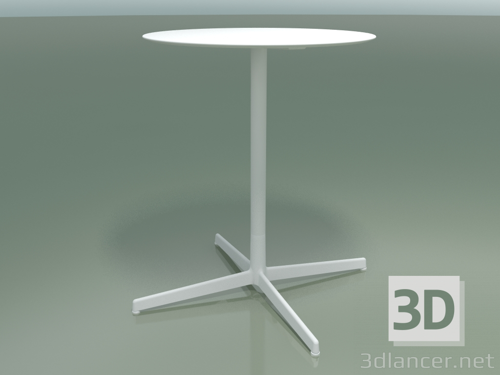 modello 3D Tavolo rotondo 5552 (H 72.5 - Ø 59 cm, Bianco, V12) - anteprima