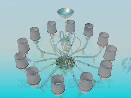 Modelo 3d Candelabro largo com vidro circular - preview