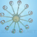 3d model Broad chandelier with glass circular - preview