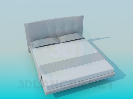 3d model Low double bed - preview