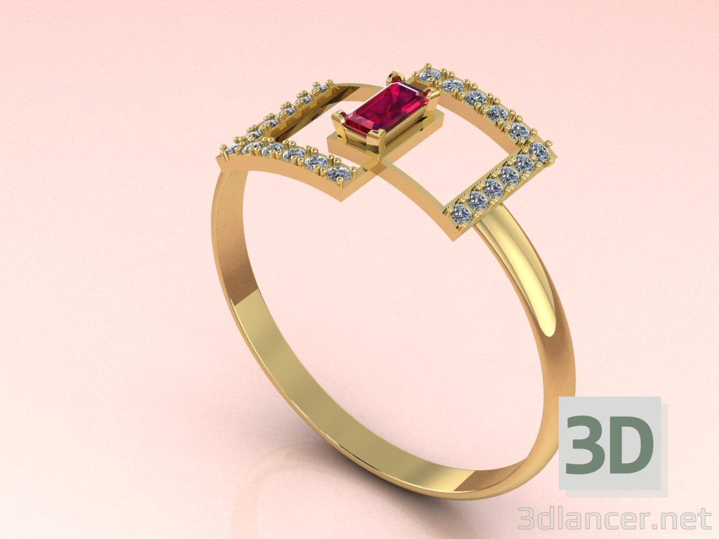 3d women's ring model buy - render