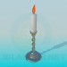 3d model Candle in a candleholder - preview