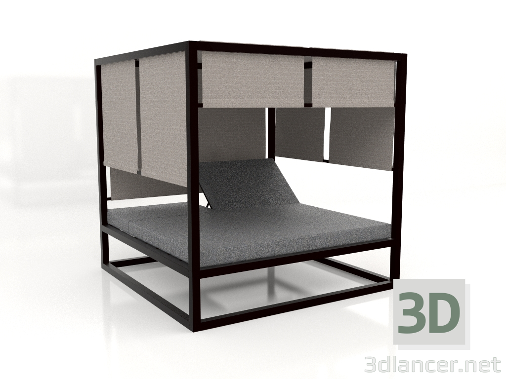 3d model Sofá elevado (Negro) - vista previa