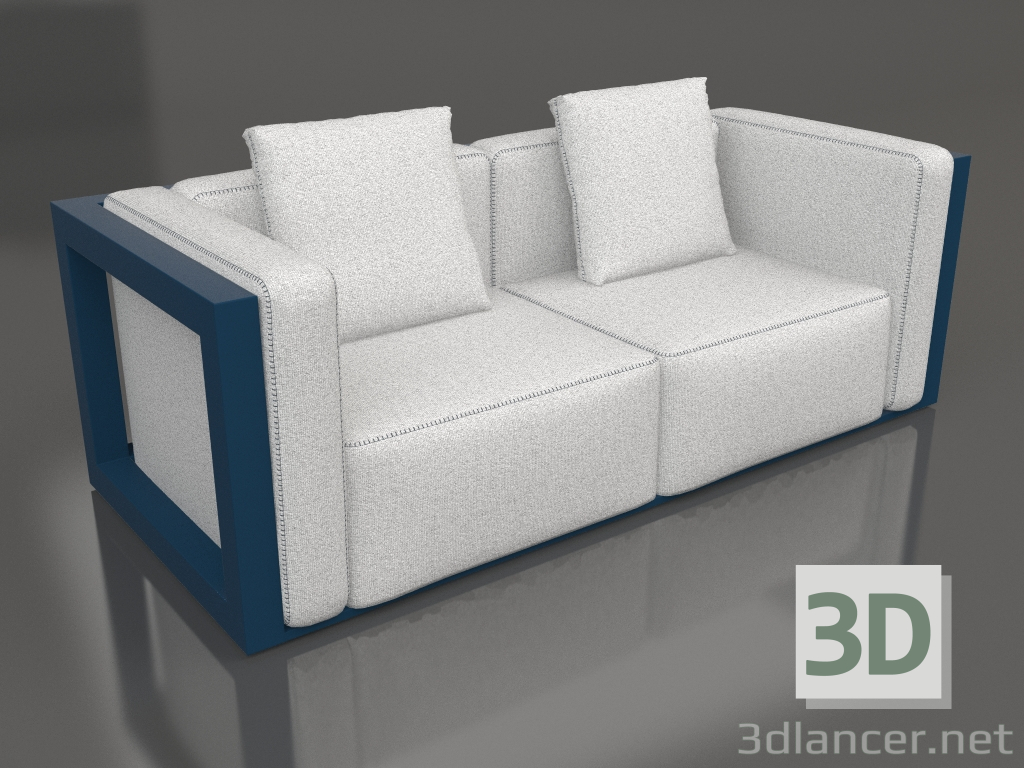 3d model Sofá para 2 (Gris azul) - vista previa