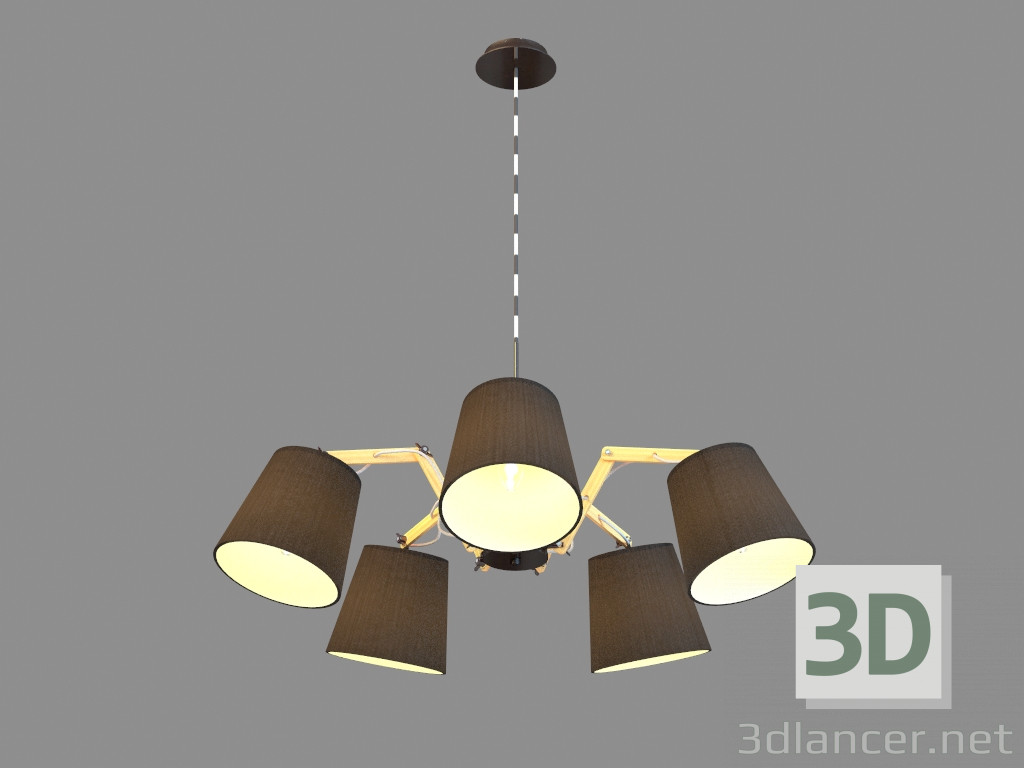 modello 3D Lampadario A5700LM-5BK - anteprima