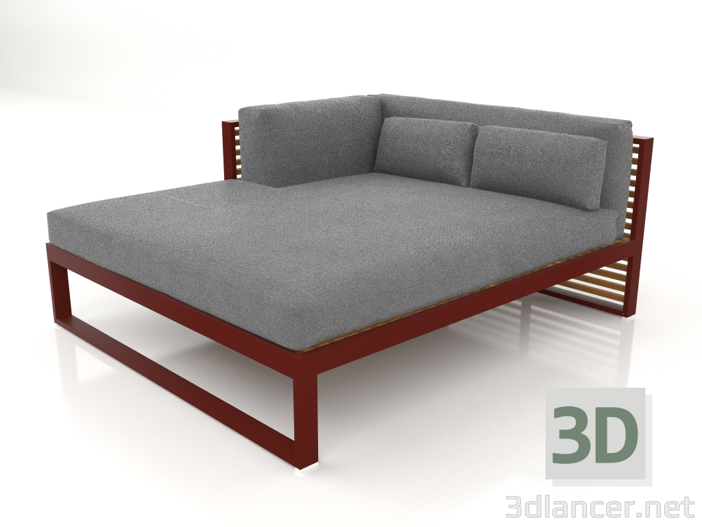 3d model Sofá modular XL, sección 2 izquierda, madera artificial (Rojo vino) - vista previa