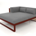 3d model Sofá modular XL, sección 2 izquierda, madera artificial (Rojo vino) - vista previa