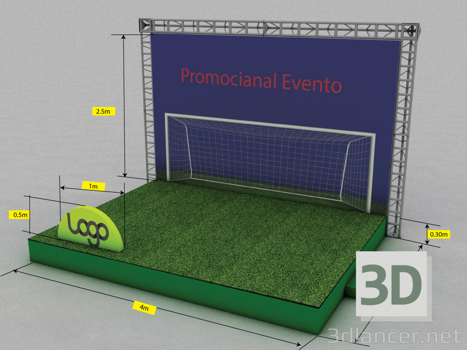 modello 3D stand promozionale - anteprima