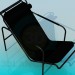 modello 3D Nero metallizzato chaise - anteprima