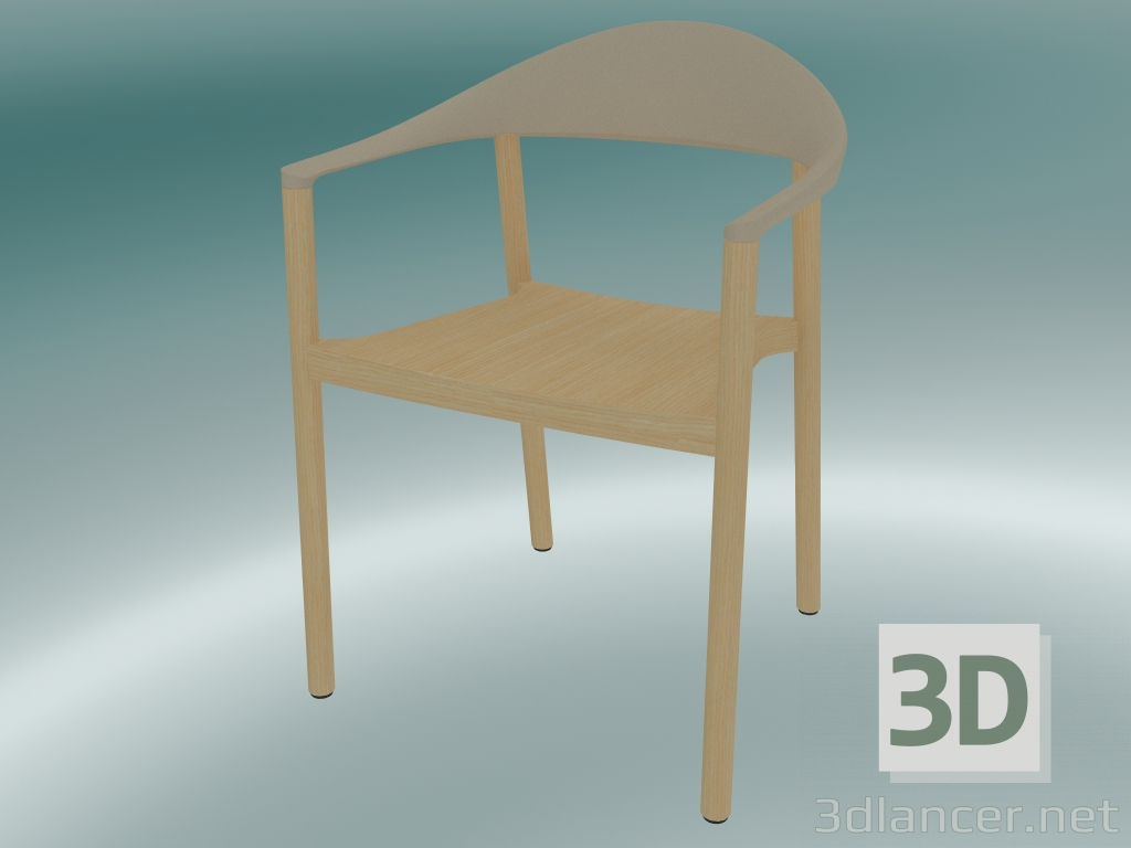 modèle 3D Fauteuil MONZA fauteuil (1209-40, frêne naturel, café au lait) - preview