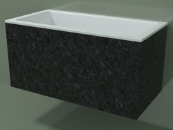 Lavabo sospeso (02R142101, Nero Assoluto M03, L 72, P 36, H 36 cm)