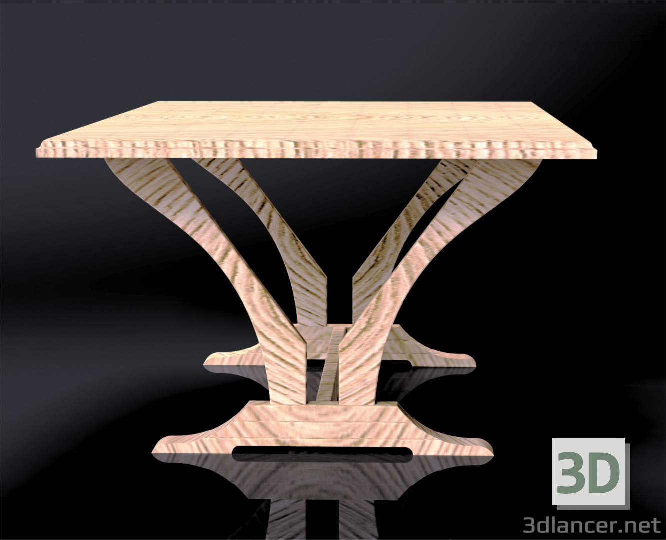 3d Solid wood table model buy - render