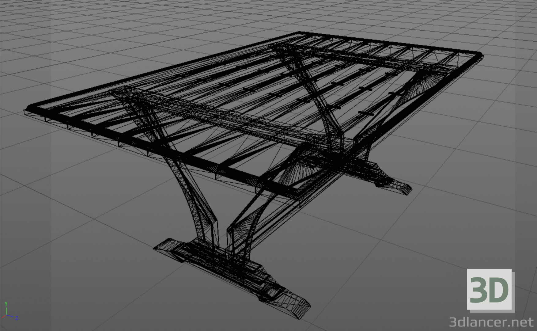 modello 3D di Tavolo in legno massello comprare - rendering