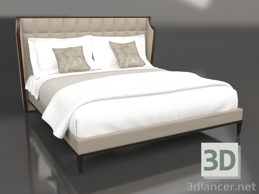 3d model Cama doble (E201) - vista previa