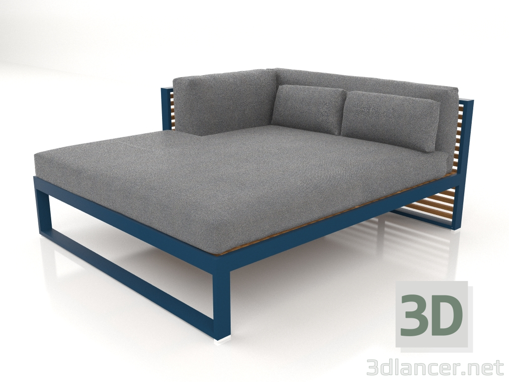 Modelo 3d Sofá modular XL, seção 2 esquerda, madeira artificial (azul cinza) - preview