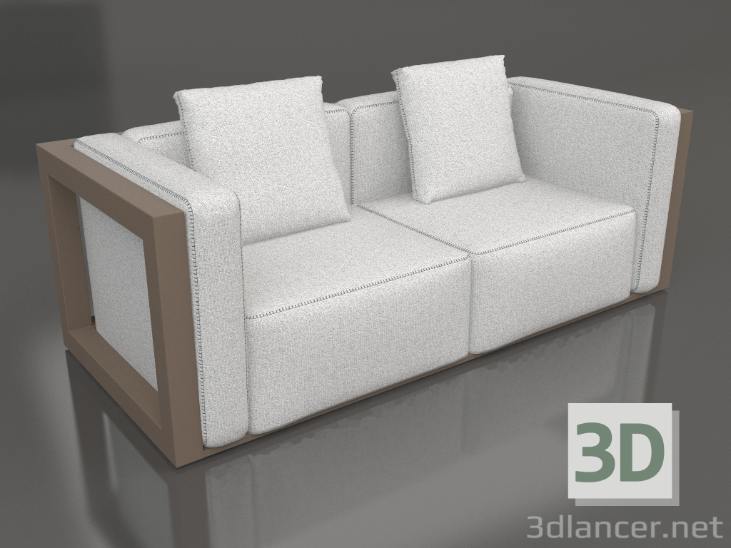 3d model Sofá doble (Bronce) - vista previa