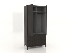 Kleiderschrank FARGO 1050x600x2200 mm (Wenge-Eiche, 2 Türen, 4 Schubladen, offen)