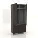 modèle 3D Armoire FARGO 1050x600x2200 mm (chêne wengé, 2 portes, 4 tiroirs, ouverte) - preview