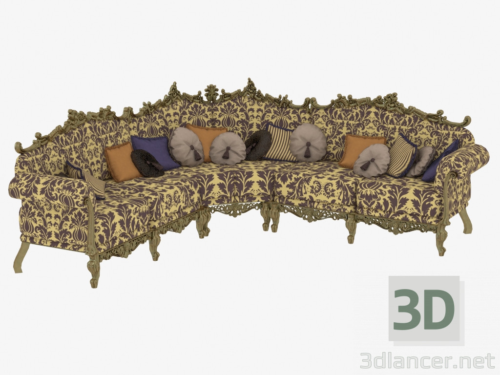 modèle 3D Canapé d'angle classique (12401) - preview